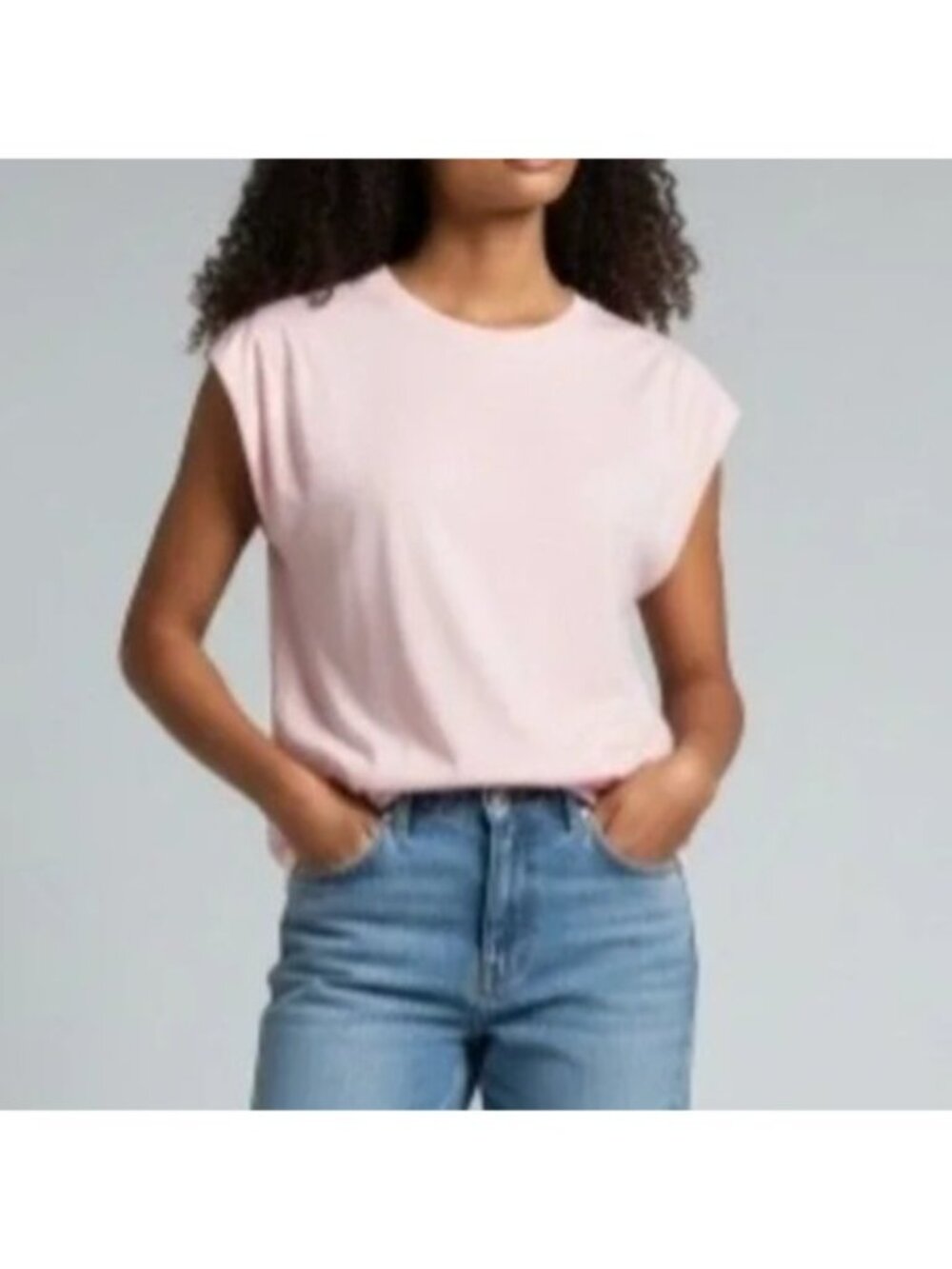 NWT Madewell Relaxed Muscle Tee Sz S Vintage Jersey Pale Pink Lightweight Drapey